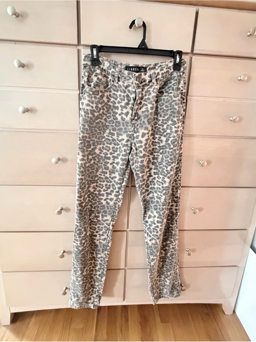 ASOS | Lioness Denim Barrel Leopard Print Jeans XS